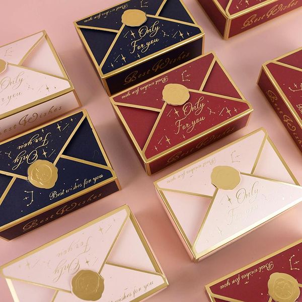 

10pcs bronzing design wedding favor gift boxes for baby shower paper cookies chocolate package birthday party candy box wrap