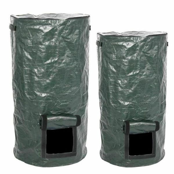 

planters & pots b2rf collapsible garden yard compost bag with lid environmental organic ferment waste collector refuse sacks composter