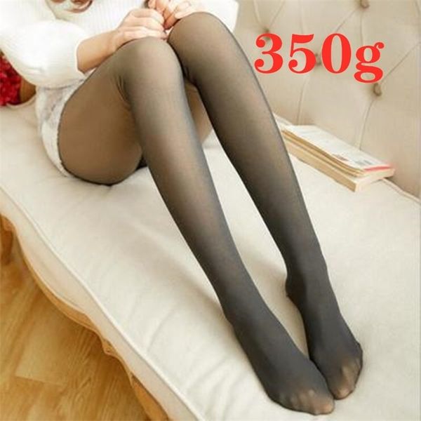 

2021 women fashion plus size 250g-500g 40kg-85kg new legs fake translucent warm fleece soft leggings thick stretchy for girl, Black