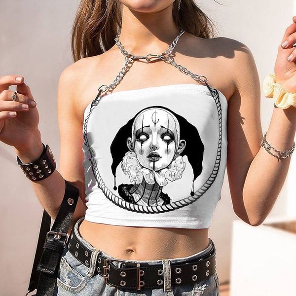 

women's t-shirt dark goth female t-shirt y2k, aesthetics, harajuku, punk t-shirt, bodycon, white, printing, with sh, sexy, crop street