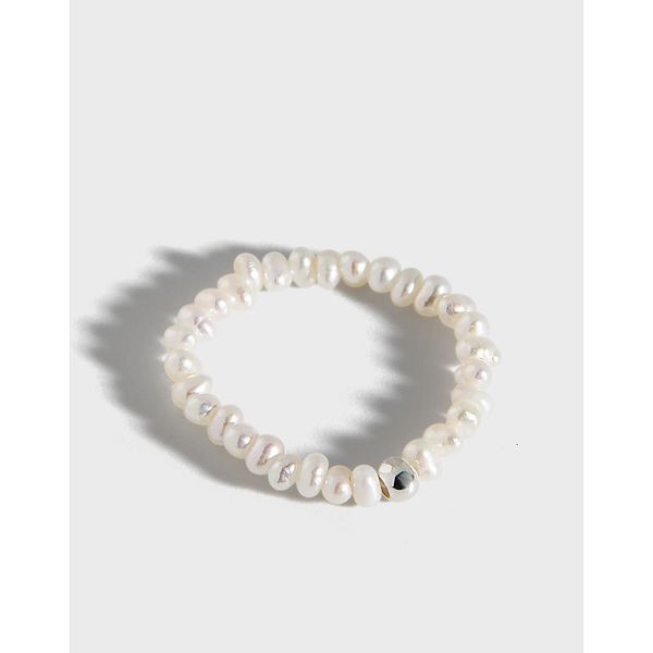 

dilage137 korean version ins cool wind minority natural fresh water small pearl fold wea 925 female ring, Silver