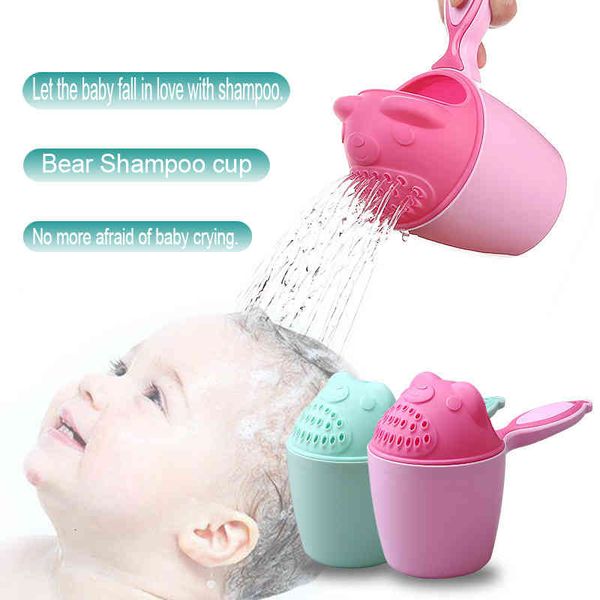 

1pc cute cartoon shampoo cup baby spoon shower bath water swimming head watering bottle todder wash hair shampoo cup