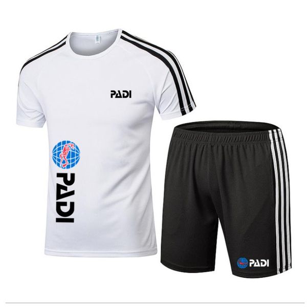 

men's tracksuits men summer short sleeve padi logo print custom made leisure hedging t shirt + shorts 2 piece set man suit cool selling, Gray