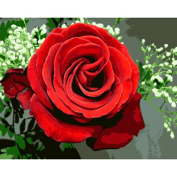 

paintings rose flowers oil picture by number 40x50 framed on canvas diy craft kits for adults painting color drawing home decor