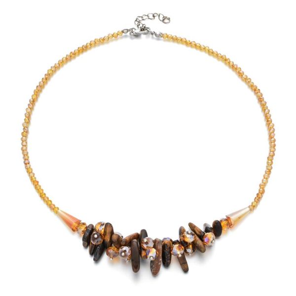 

pendant necklaces multicolor natural stone beads pantend chains crystal stainless steel bead choker necklace gift for women jewelry, Silver