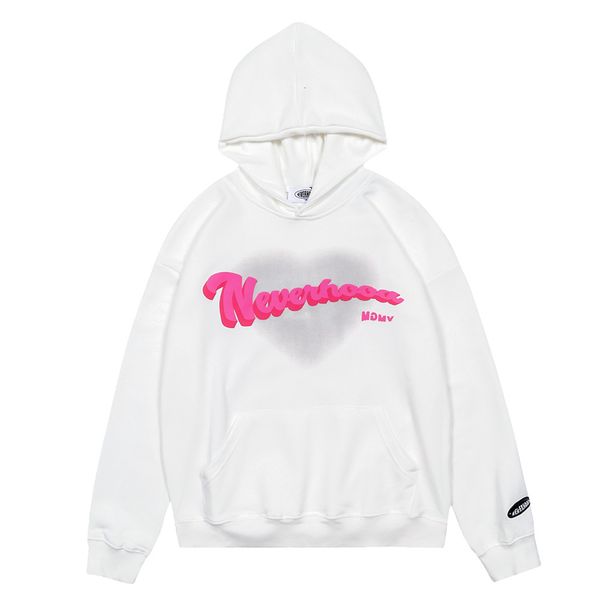 

sweatshirts love letter printed hooded sweater mens street trend loose long sleeve lovers hoodie coat hoodie, Black