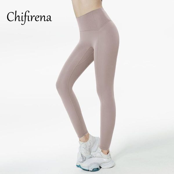 

women's leggings chifirena women fitness seamless high waist workout trousers slim gym sportwear running leggins elastic push up leggin, Black
