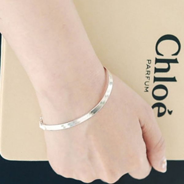 

s925 silver snake bone bracelet for female japanese and korean students, Black