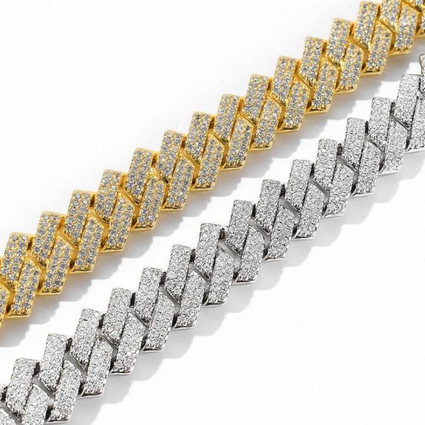 

chains 14mm 16/18/20/22/24inch cuban chain choker necklace white gold-color fashion hip hop link cz zircon jewelry1, Silver