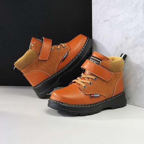 

boots 2021 winter children' plus velvet thick warm cotton shoes high-sports boys and girls for kids, Black;grey