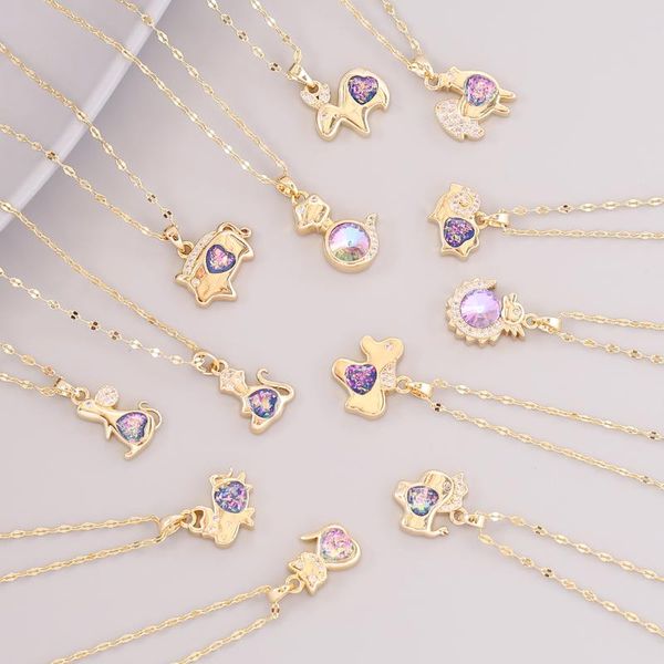 

pendant necklaces 2021 retro elegant zodiac necklace gold chain for women jewelry, Silver