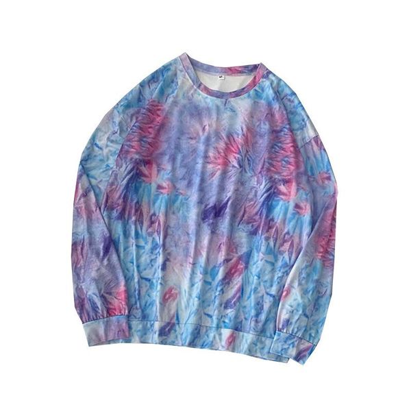 

women's t-shirt tie dye women autumn korean loose long sleeve medium length for, White