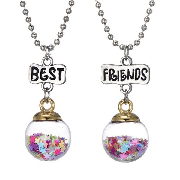 

pendant necklaces cute colorful star wish bottle friend kids children gift of student friendship jewelry bff, Silver