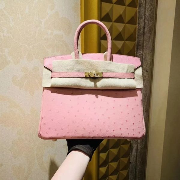 

factory outlet luxury handbags and storage herme bag 2021 fashion cowhide women's ostrich pattern hand one shoulder slant span