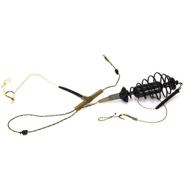 

fishing hooks string double hook bait cage 30g/40g/50g60g drum type spring feeder basket holder fish tackle tool with