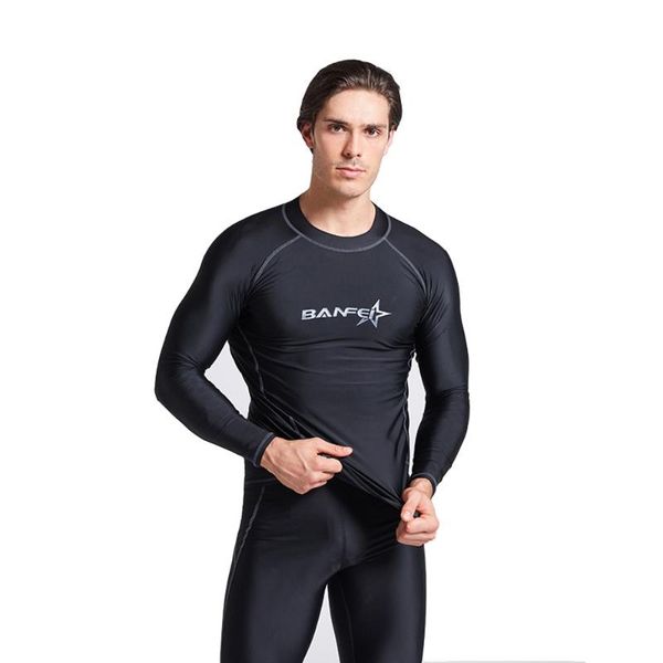 

one-piece suits quick dry long sleeve rash guard men swimsuit swimming suit upf 50+ beach diving surfing shirt for 2021