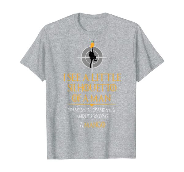 

i see a little silhouetto of a man with mango gift t-shirt, White;black