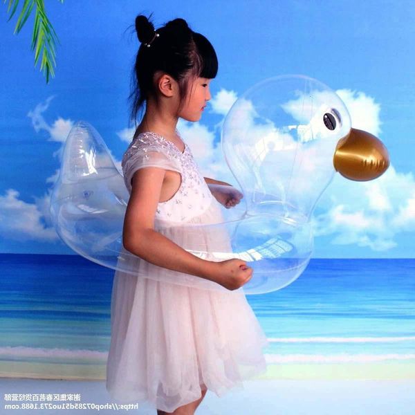 

swimming ring thickened net red transparent duck children's seat infant swimming baby armpit circle