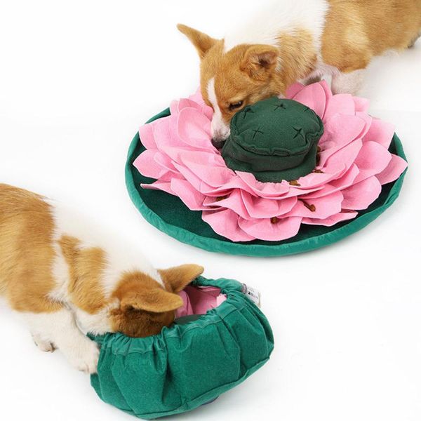 

dogs snuffle mat pet for training sniffing pad slow feeding bowl lotus puzzle nose kennels & pens