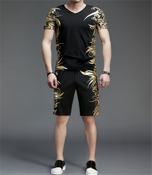 

tracksuits summer 2pc sporting suit short sleeve men tracksuit, Gray