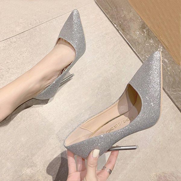 

dress shoes small size 33 women pumps fashion high heels gold silver wedding ladies stiletto 2021, Black