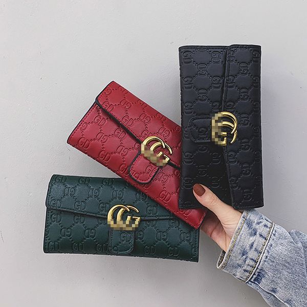 

fashion personalized women's bag long simple folding handbag wallet, Red;black