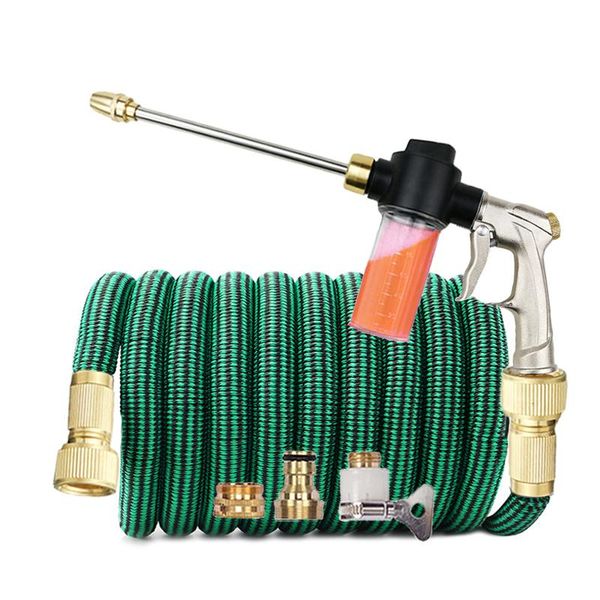 

watering equipments expandable magic hose pipe high-pressure car washer foam pot tools adjustable water gun flexible home garden cleaning