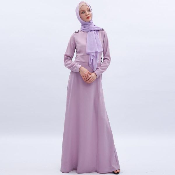 

ethnic clothing eid dubai abaya muslim plain dress long sleeve flowy slim waist fall winter party gown islamic robe elegant purple maxi, Red