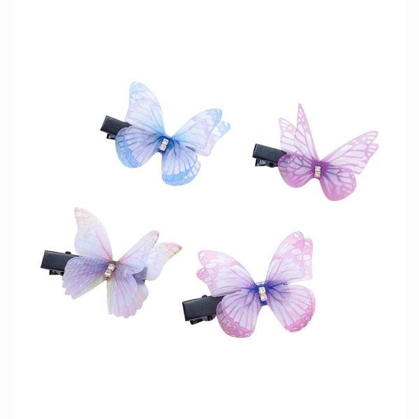 

hair accessories kawaii colorful butterfly hairpins for kids girls princess hairgrips fashion clips sweet women, Slivery;white