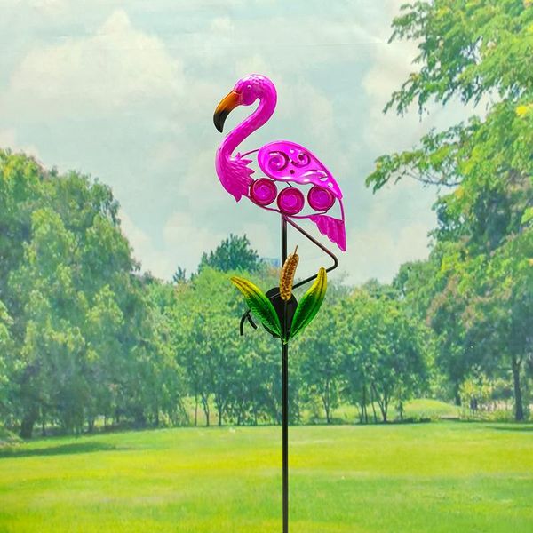 

lawn lamps flamingo garden light led solar powered outdoor waterproof novel stakes lamp yard art pathway night decoration