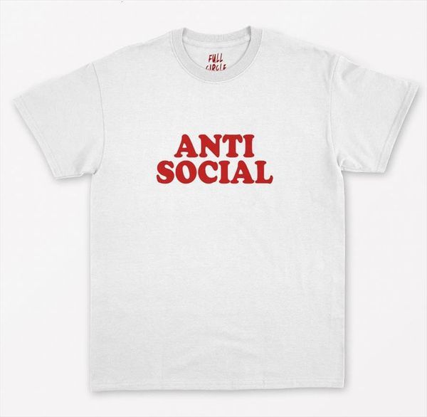 

anti social red print men t shirt cotton funny for lady yong girl tee hipster drop ship s, White;black