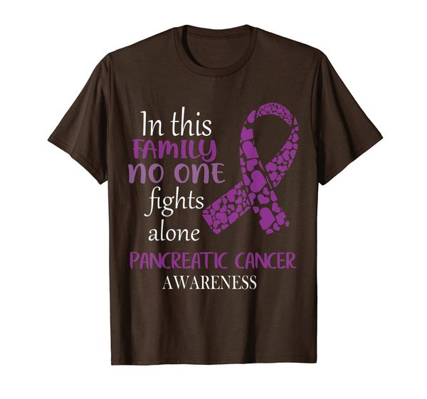 

in this family no one fights pancreatic cancer alone shirt, White;black