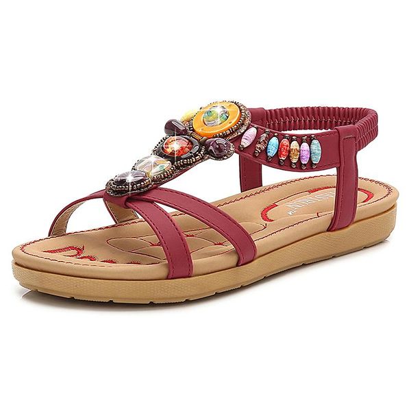 

women shoes 2021 woman sandals gladiator flat casual beach plus size 35-41, Black