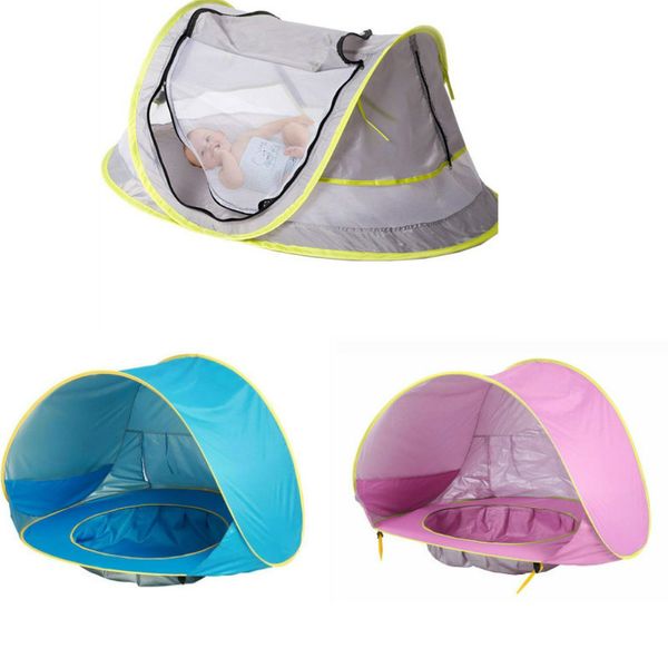 Baby Travel Bed Портативный пляжный палатка UPF Sun Укрытие UP Mosquito Net и 2 колышки сверхлегкие дети открытые игрушки оптом