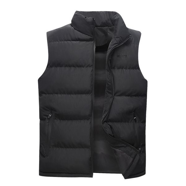 

fashion vest autumn and winter men's stand collar thickened large letter down cotton casual coat, Black;white