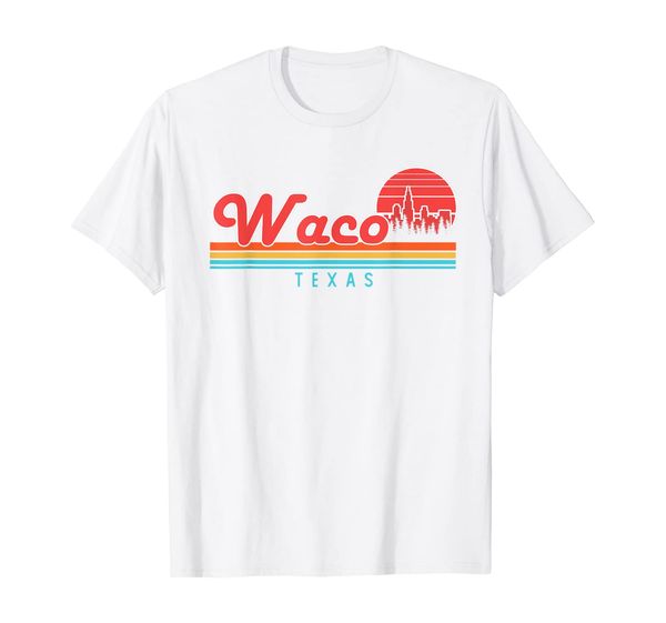 

vintage waco city texas graphic souvenir gift men women t-shirt, White;black