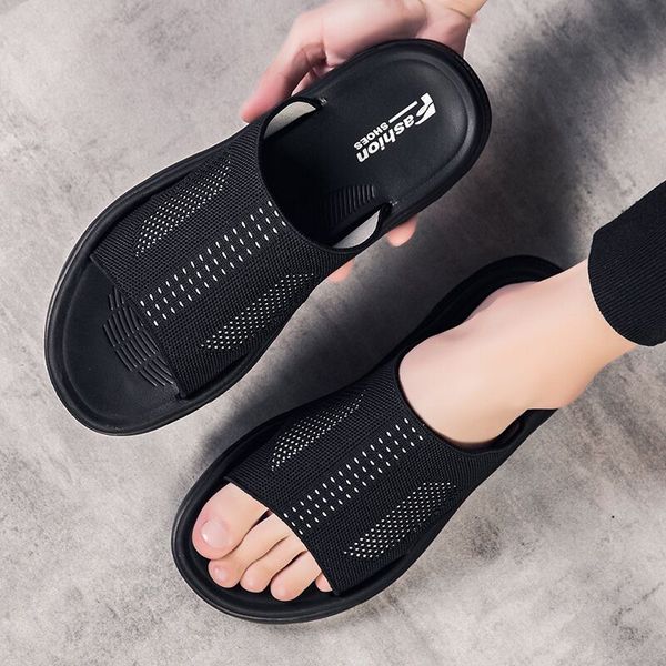 

20ss designer slides mens women slippers summer sandals beach slide flat platform ladies sandali bathroom home shoes flip flops striped caus, Black
