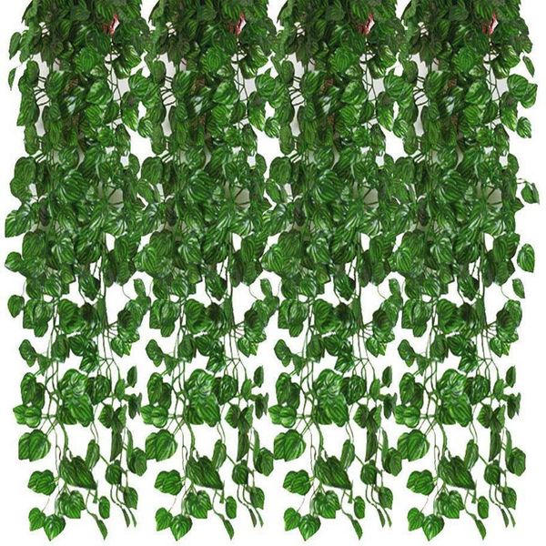 

decorative flowers & wreaths 12pcs artificial ivy garland leaf vines plants greenery hanging fake for wedding backdrop arch wall jungle part
