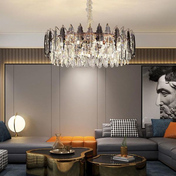 

pendant lamps living room chandelier 2021 round dining led crystal lamp bedroom home decoration indoor lighting
