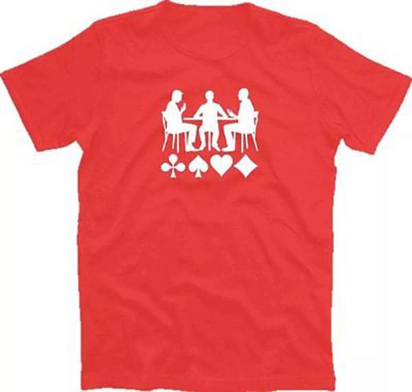 

cards player-skat romme canasta poker t-shirt s-xxxl, White;black