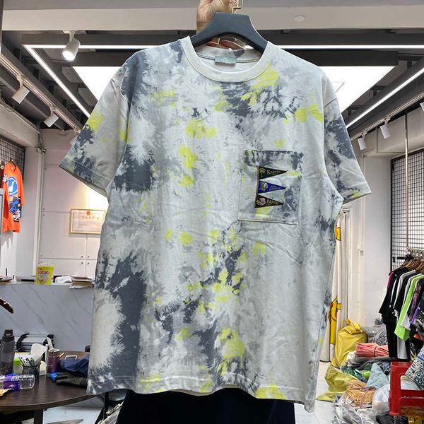 

men's t-shirts kapital man hirata hom splash ink tie dye men's and women's loose casual popular round neck youth short sleeve, White;black