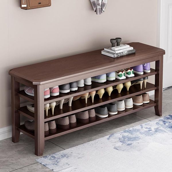 

clothing & wardrobe storage environmental protection and health shoe cabinet home entrance with beautiful wood grain solid seatable stool