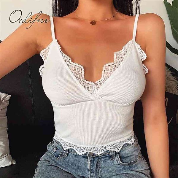 

summer women knit camisole camis white lace crochet knitted tank 210513