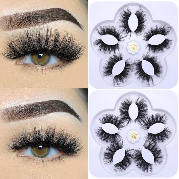 

false eyelashes 5pairs natural long eye extension tool messy reusable 3d mink lashes fluffy