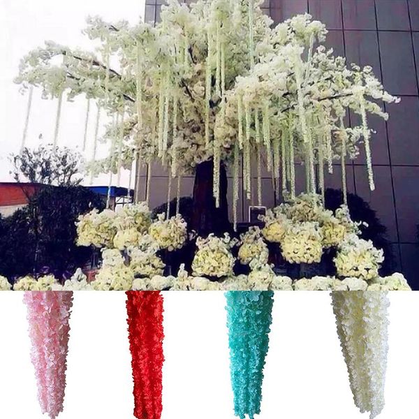 

decorative flowers & wreaths 120cm artificial silk flower hydrangea vine diy party wedding home garden wall hanging rattan fake