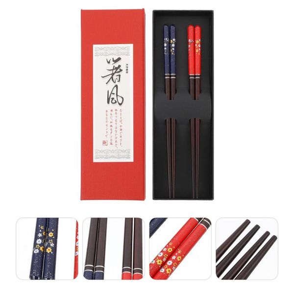 

chopsticks 2 pairs japanese style wooden couple (assorted color)