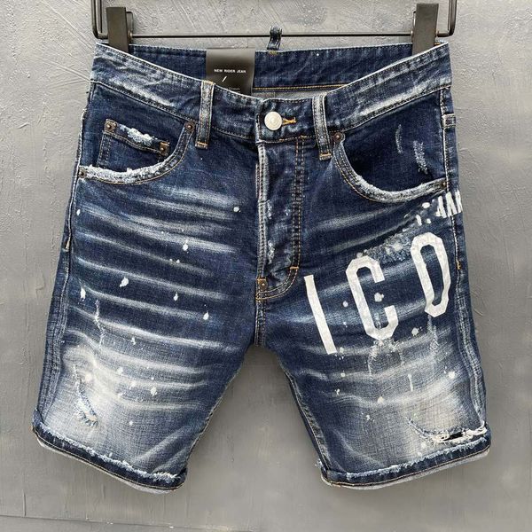 

2021 italian european and american fashion men's casual jean shorts, high-grade washing, pure hand grinding, quality optimization lad02, Blue