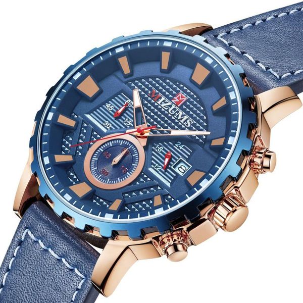 

wristwatches 2021 student sports watch concept creative men's quartz belt six-pin business calendar, Slivery;brown