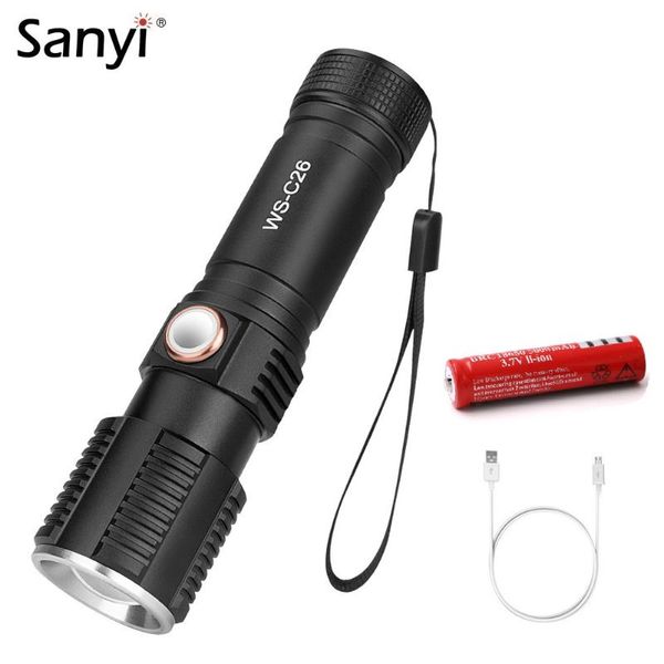 

rechargeable xml t6 led zoomable focus torch 18650 battery powered lantern tactical flashlights for camping torches