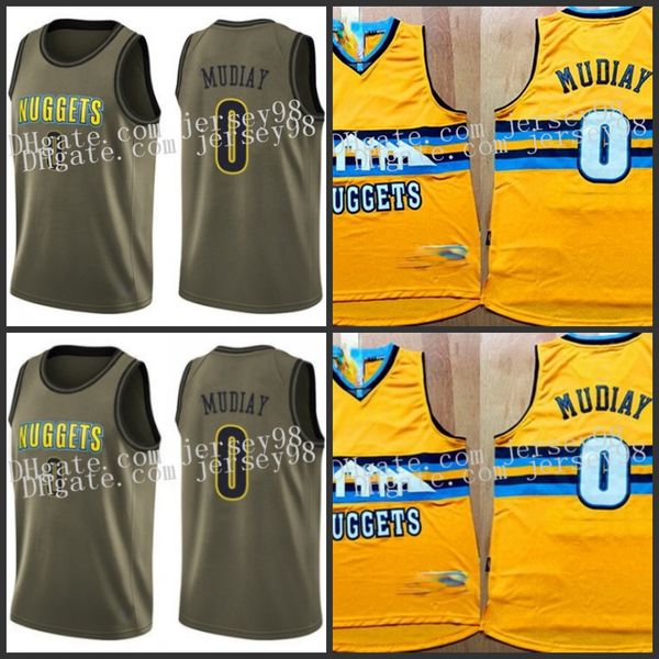 

denver nuggets men #0 emmanuel mudiay men retro jersey, Black